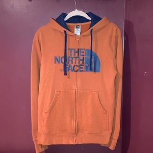 North Face Orange Zip Up Hoodie